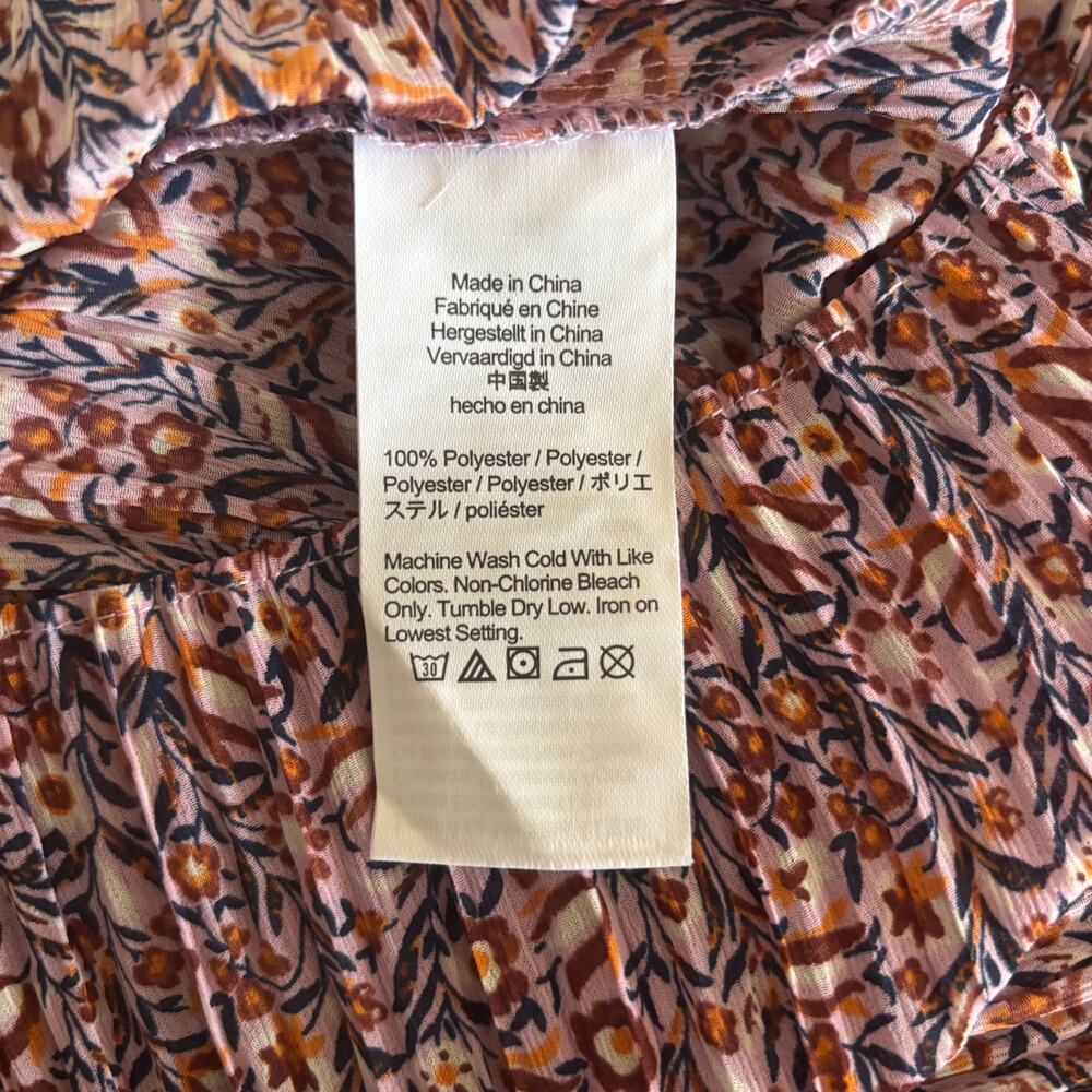 J Crew Crinkle Chiffon Detail Top in Floral Fields New Size Large Blouse - Picture 9 of 10